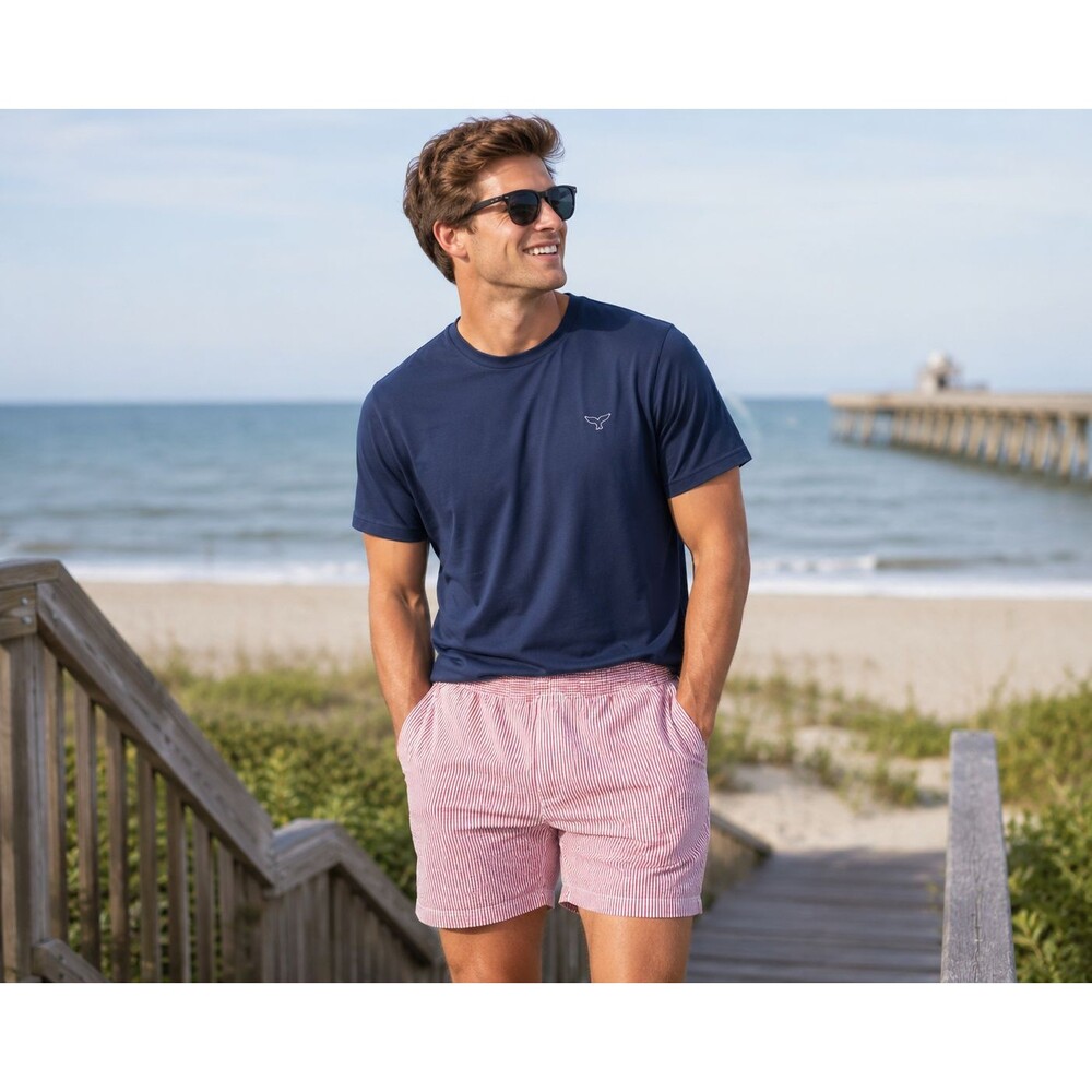 Birddogs Pink Seersucker Athletic Shorts